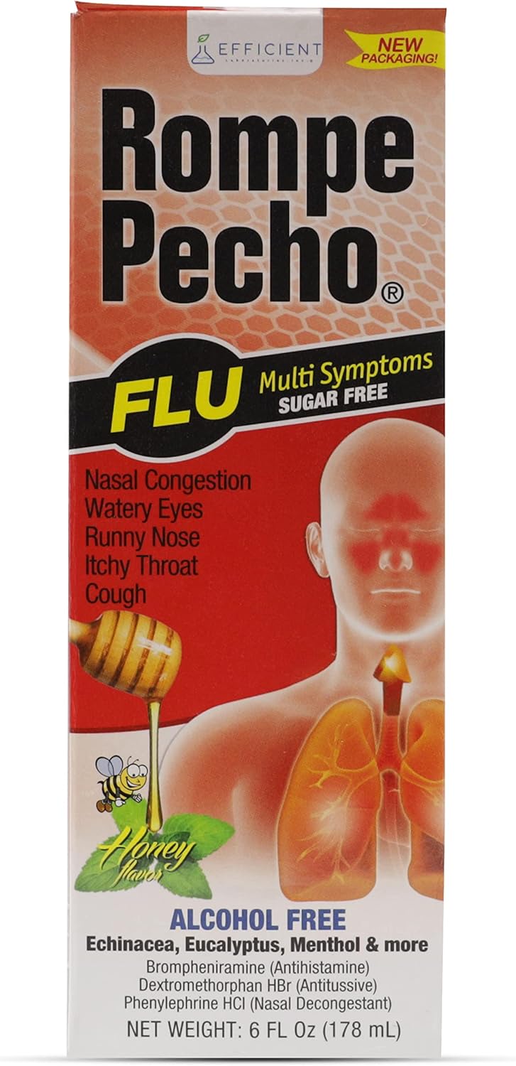 SF-FLU (خالي من السكر FLU) 6 أونصات - شراب البرد والإنفلونزا