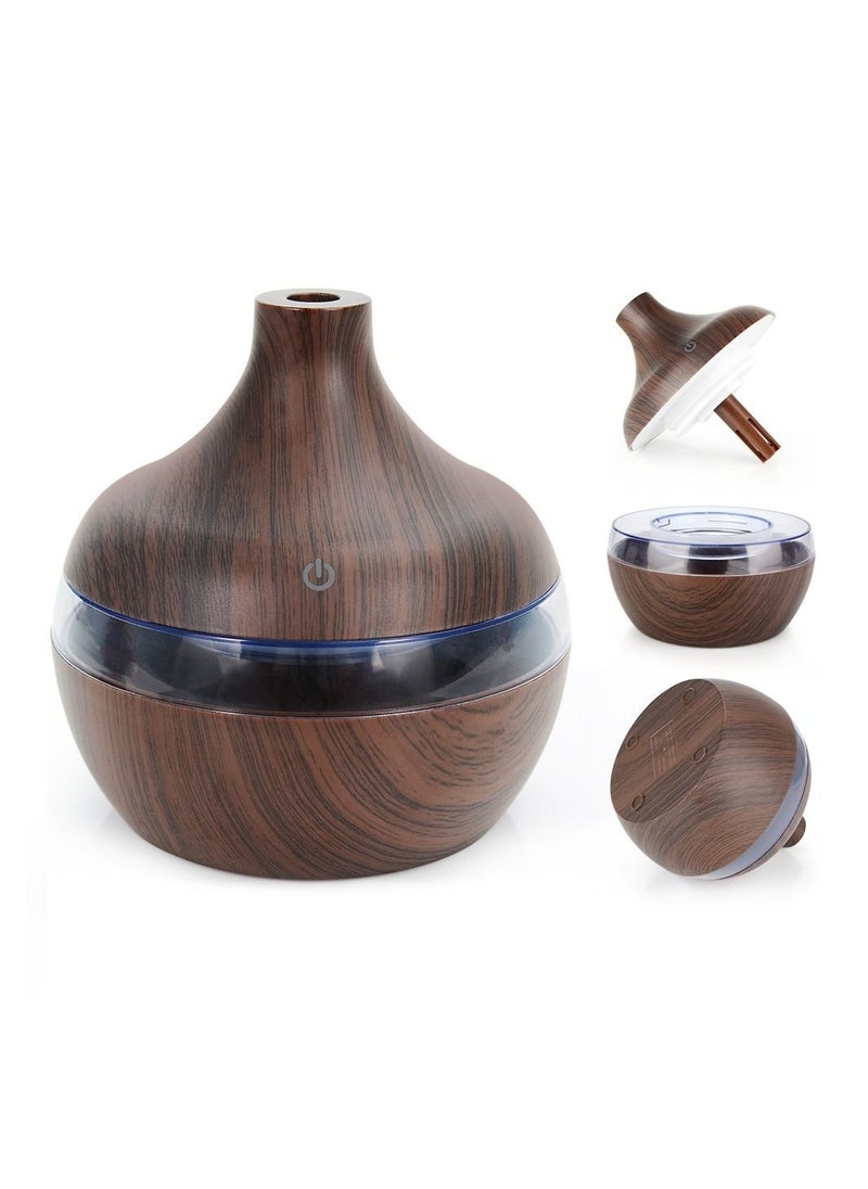 Bosidin Air Humidifier Aroma Diffuser with 7 Color Changing LED Touch Sensitive  Dark Wood Design for Home Office Fragrance  - Image 1