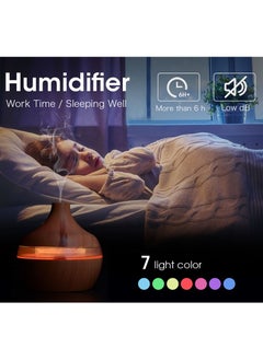 Bosidin Air Humidifier Aroma Diffuser with 7 Color Changing LED Touch Sensitive  Dark Wood Design for Home Office Fragrance  - Image 3