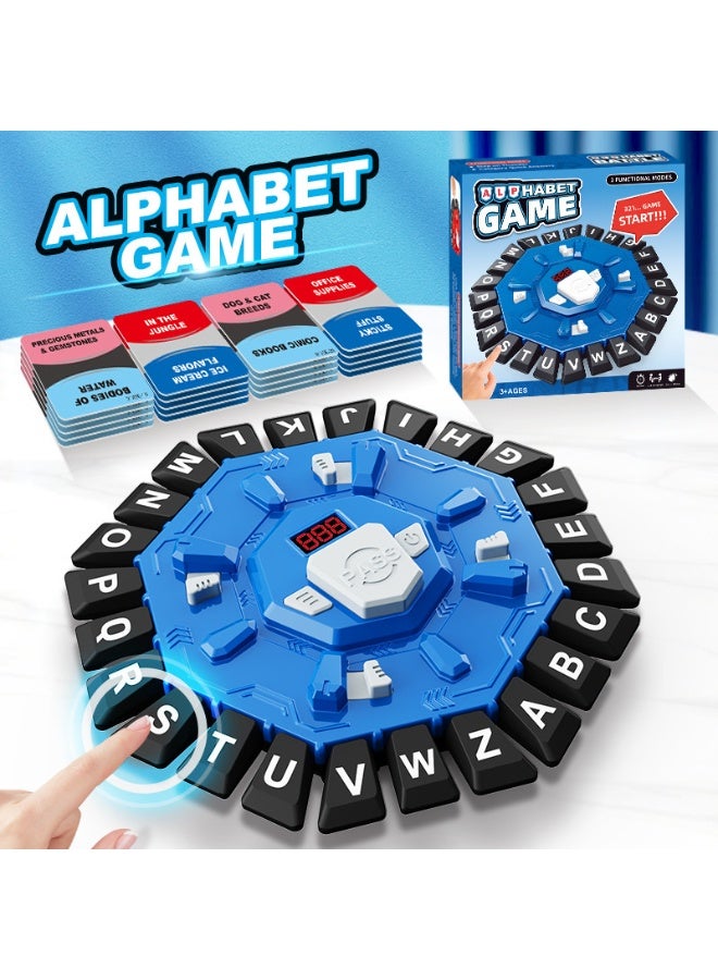 general Alphabet Game Fast-Paced Word Board Game, 24 Letter Keys & 35 Theme Cards Interactive Vocabulary Learning Toy, Educational Family Party Game with Timer & Reset Lever for Kids Adults - Image 1