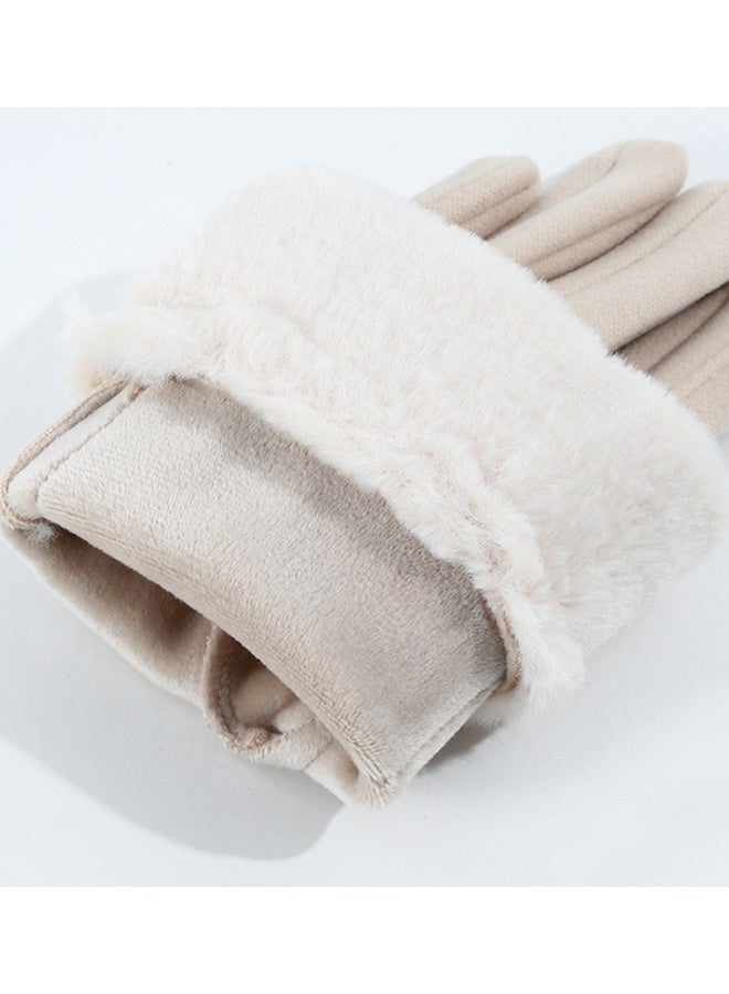 قفازات شتوية نسائية - قفازات دافئة مبطنة حرارياً تعمل باللمس للطقس البارد، مع أساور مرنة من الصوف الناعم - Image 5