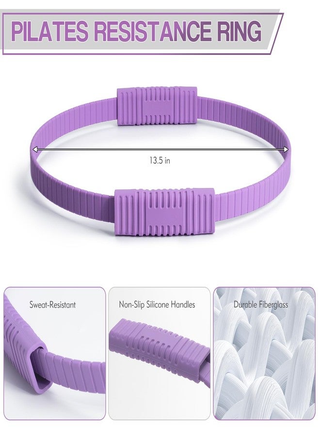 LTHTRADE Pilates Ring, 13.5 Inch Magic Circle Ring for Toning Thighs, Legs, Arms & Core, Pilates Ring Circle Yoag Fitness Equipment for Women (Purple) - Image 5