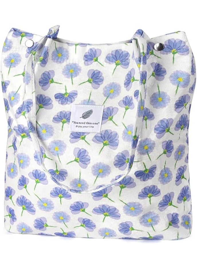 Tote Bag for Women Canvas Shoulder Cord Purse with Inner Pocket,Orchid 36x11x33cm - Image 1