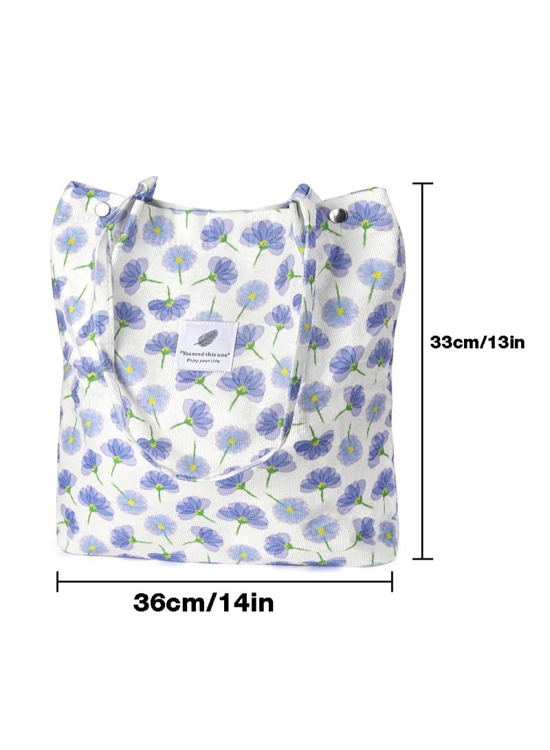 Tote Bag for Women Canvas Shoulder Cord Purse with Inner Pocket,Orchid 36x11x33cm - Image 3