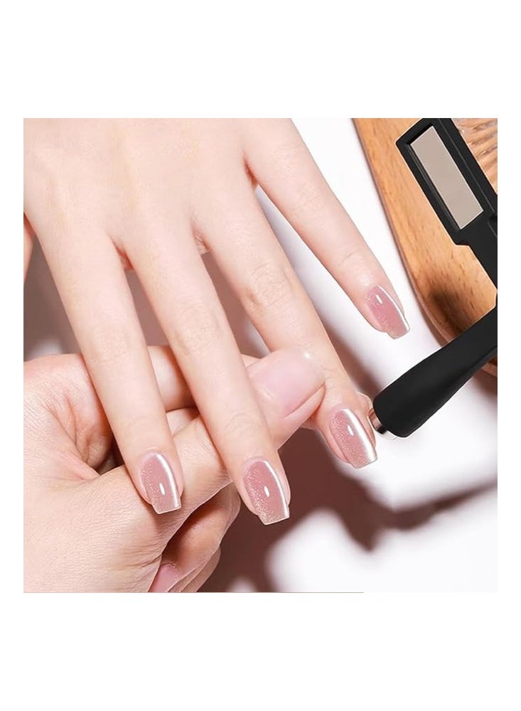 إيلهو مجموعة مغناطيس الأظافر 5 في 1، مغناطيس متعدد الوظائف لتصميم عين القط للأظافر مع علبة واقية من السيليكون، عصا مغناطيسية لطلاء الأظافر، أدوات تصميم أظافر عين القط، إكسسوارات فن الأظافر (أسود) - Image 5