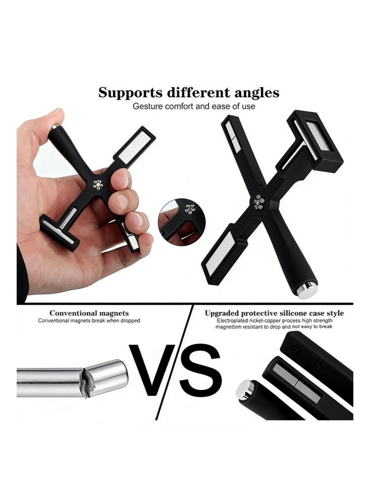 إيلهو مجموعة مغناطيس الأظافر 5 في 1، مغناطيس متعدد الوظائف لتصميم عين القط للأظافر مع علبة واقية من السيليكون، عصا مغناطيسية لطلاء الأظافر، أدوات تصميم أظافر عين القط، إكسسوارات فن الأظافر (أسود) - Image 4