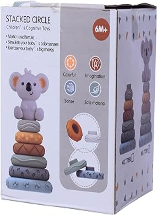 GTG TOYS) A98 - Ring Creation Toy with 7 Pieces with Bear 