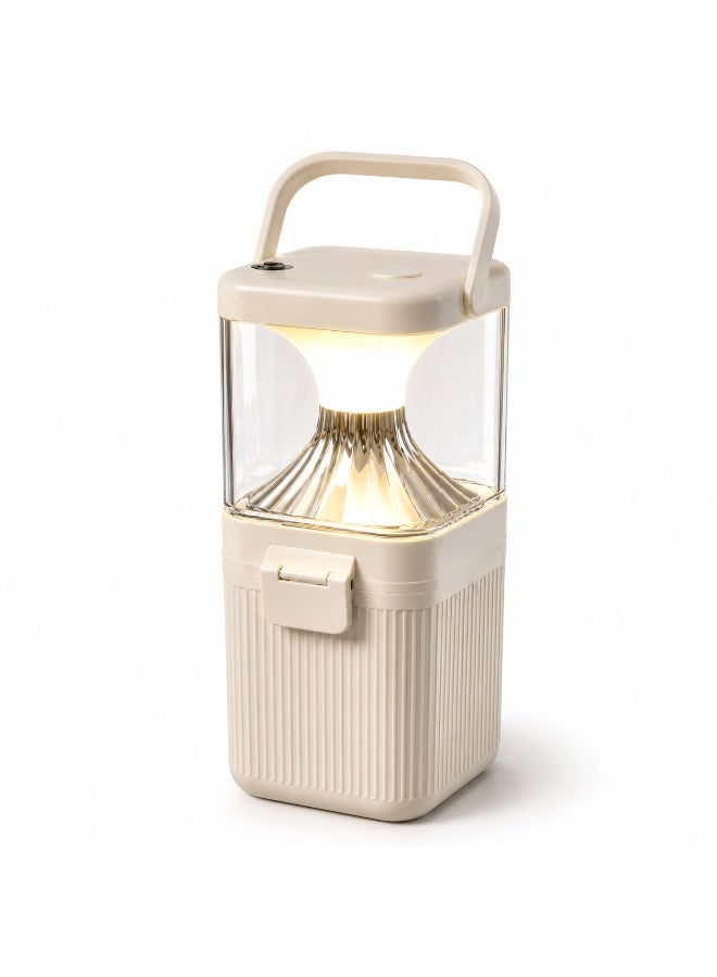 Portable Salt Water Lantern with USB Output 5V 1A, 3 Light Modes, No Batteries Emergency Camping Light Beige - Image 1