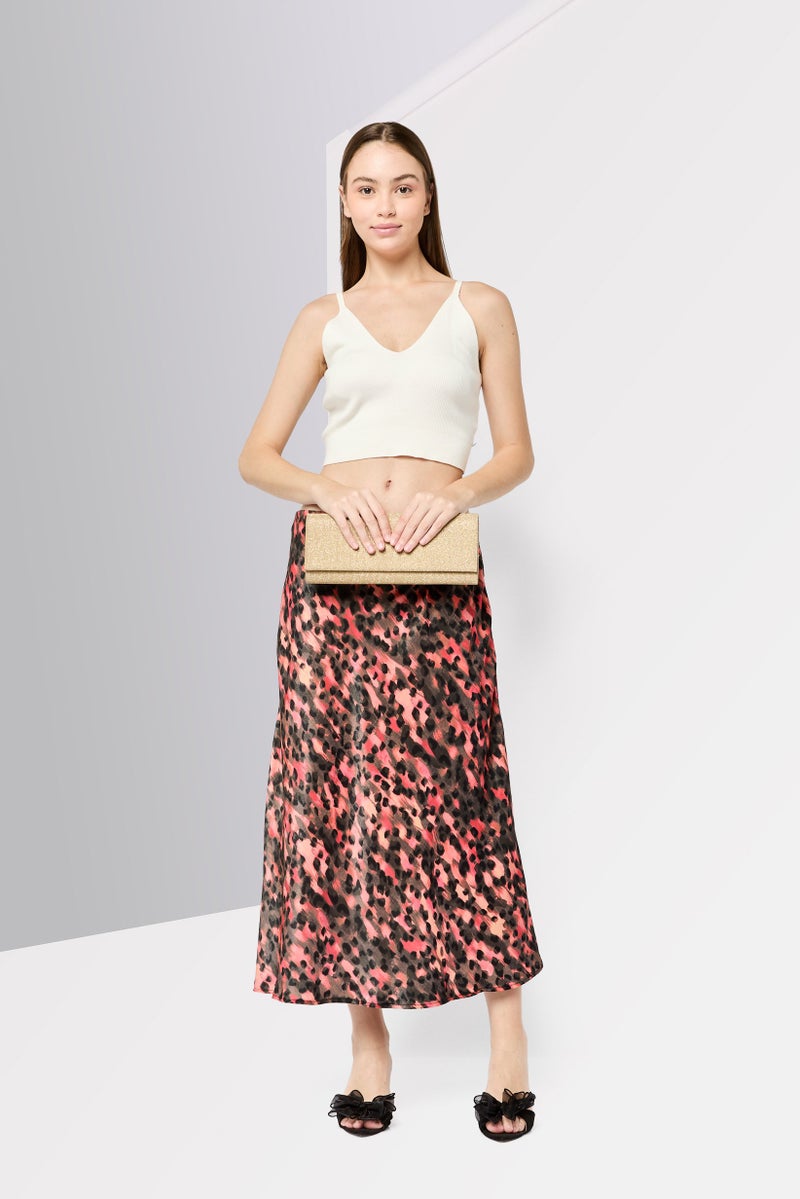 DKNY Women Animal Print Maxi Skirt, Multicolor  - Image 2