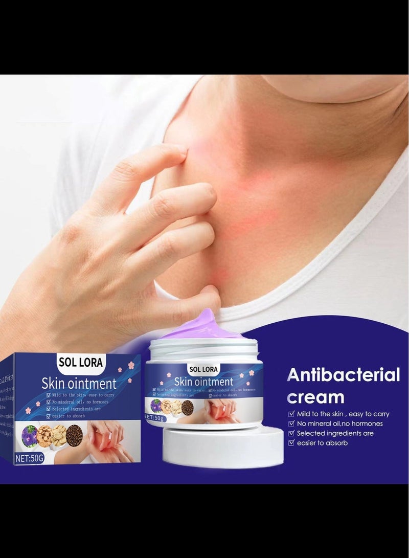 SOL LORA Skin Itch Relief Cream Antibacterial Topical Insect Bites Itchy Skin 50g - Image 3