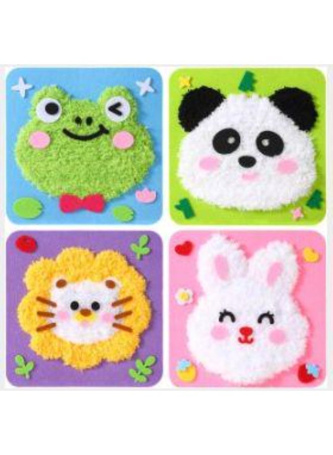 Arabest Children's Sewing Kit DIY Embroidery Sewing Kit, Cute Animal Sewing Project, Simple Craftsmanship and English Instructions, Suitable for Beginners, Girls and Boys Aged 4-12 (Frog+Panda+Lion+Rabbit) - Image 1