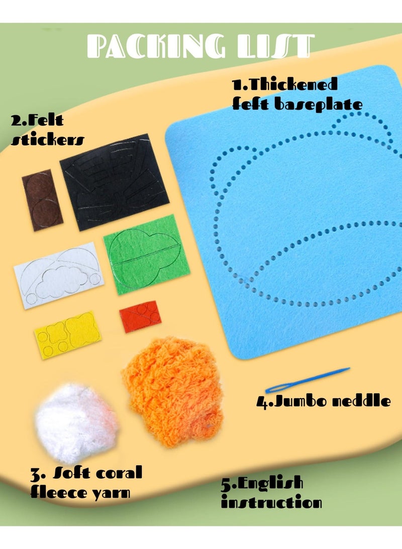 Arabest Children's Sewing Kit DIY Embroidery Sewing Kit, Cute Animal Sewing Project, Simple Craftsmanship and English Instructions, Suitable for Beginners, Girls and Boys Aged 4-12 (Frog+Panda+Lion+Rabbit) - Image 5