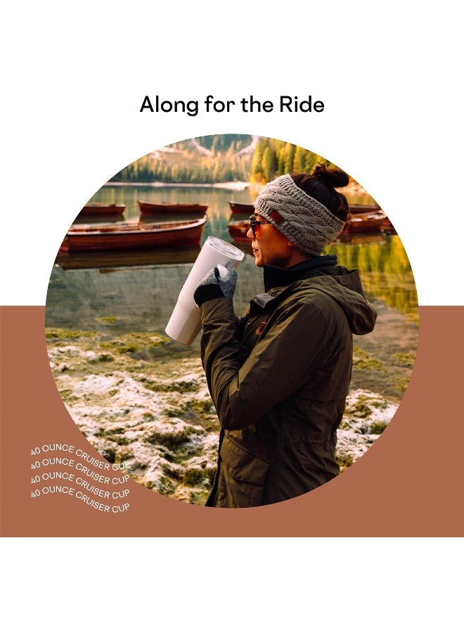 Corkcicle Cruiser Insulated Tumbler with Handle and Straw, Walnut Wood, 40 oz – Reusable Water Bottle Keeps Beverages Cold for 20 Hours, Hot for 9 Hours – Cupholder Friendly - Image 3