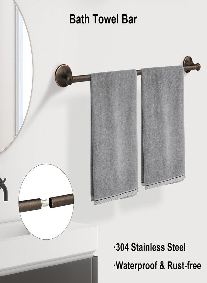 Ntipox 4 Piece Antique Bathroom Hardware Accessories Set Oil Rubbed Bronze,24 Inch Towel Bar Set,Towel Rack Set,Bathroom Towel Holder Set - Image 2