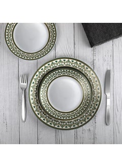 Cello Cello Opalware Solitaire Verde Dinner Set, 33 Pcs, Opal Glass White  - Image 5