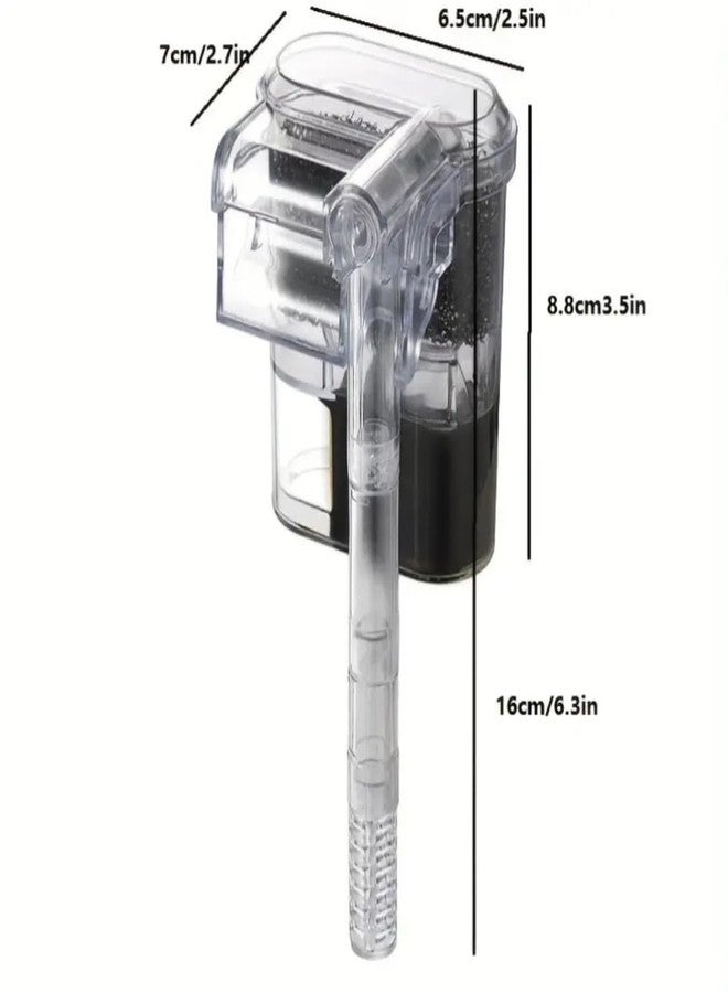 VAYINATO Mini Compact Transparent Hang On Filter | LY-401 | 2.5 Watts | 250L/Hr for Small Aquarium Fish Tank Upto 30Cm and for Bowl with Adjustable Flow Controller - Image 3