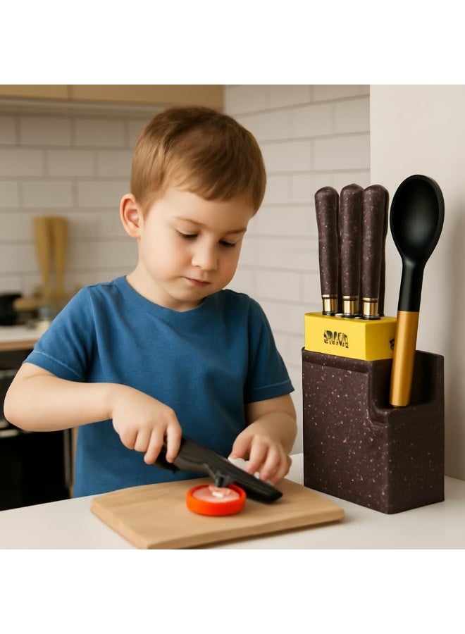 BS B&S 11-Piece Knife Set with Wooden Stand – Professional Stainless Steel Kitchen Knives - Image 3