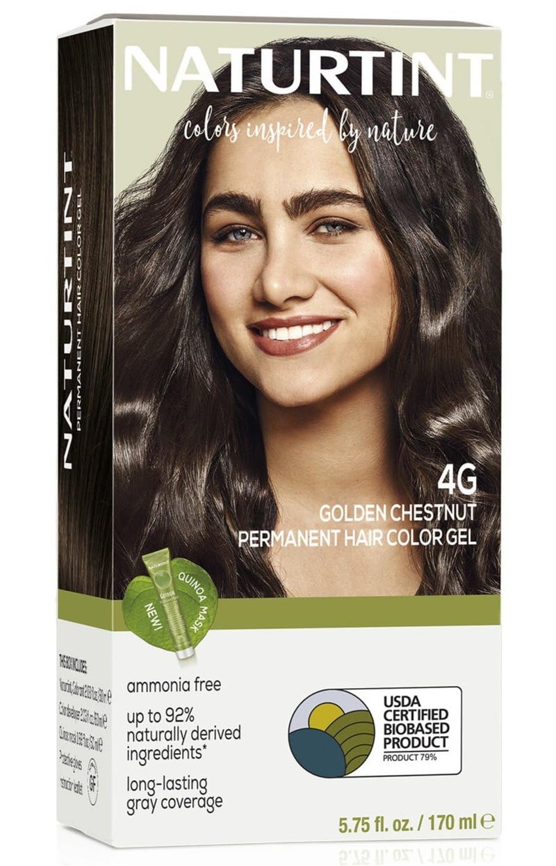 Naturtint 4G Golden Chestnut Permanent Hair Color Pack of 1 Ammonia Free Vegan Cruelty Free up to 100 Gray Coverage Long Lasting Results Packaging may vary