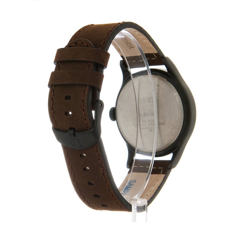Timex Men's Expedition Scout 40mm Watch â€“ Cream Dial Black Case & Brown Leather Strap - Image 3