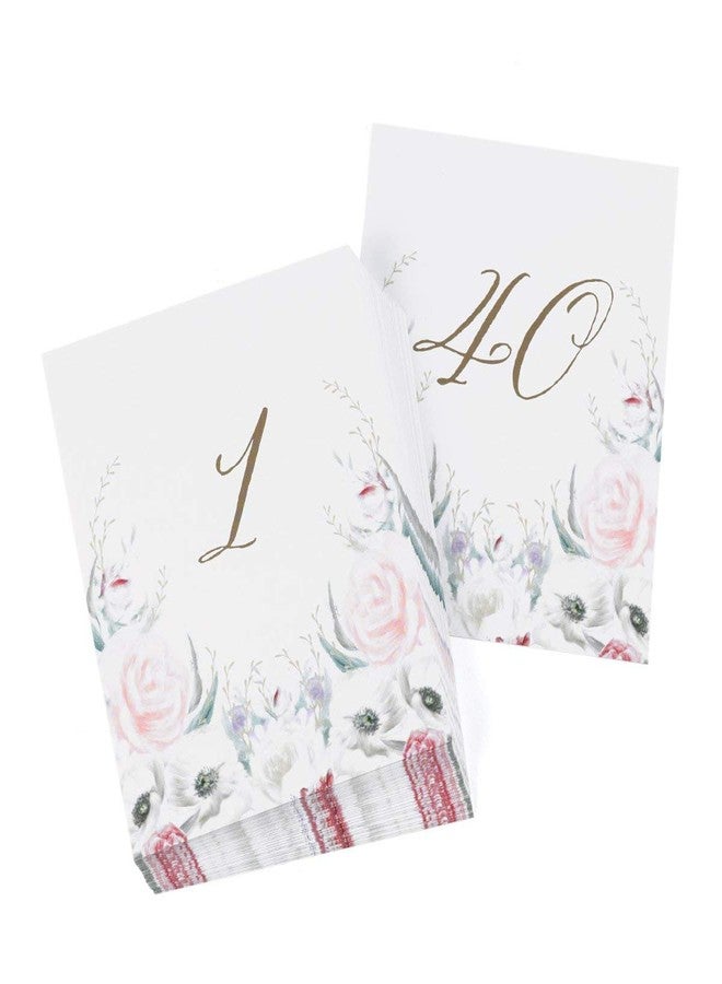 Hortense B. Hewitt Set of Table Numbers - 1 to 40, 5 x 6-Inches, Ethereal Floral - Image 2