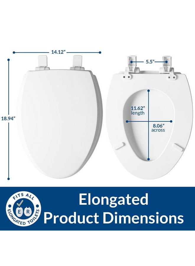 Mayfair Cassel Slow Close Toilet Seat, Easy Clean, Non Slip Premium Wood Seat, Easy Install, Elongated, Bone - Image 5