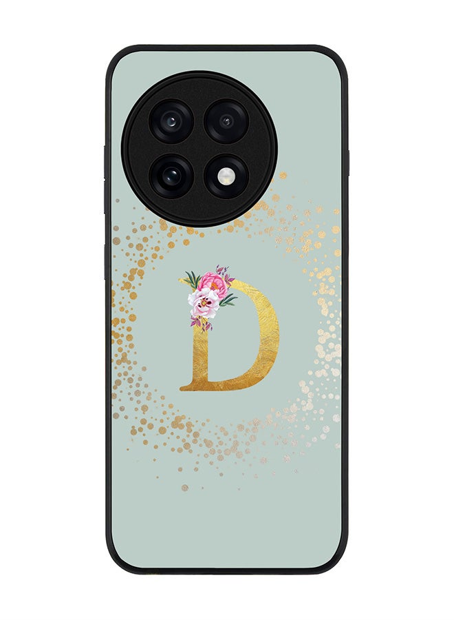 Stylizedd For OnePlus 13R / Ace 5 Pro Case,Slim fit Camera Protection, Shockproof Thin Phone cover  - Custom Monogram Floral - D  (Light Grey )