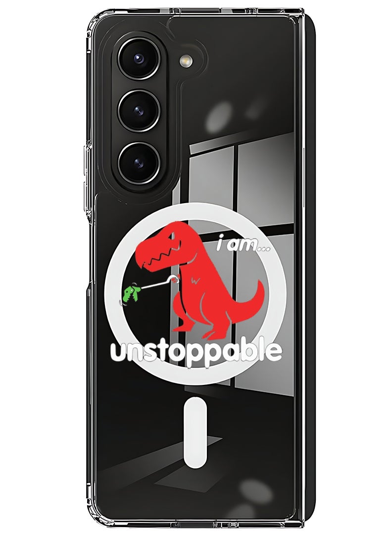 Theodor Magnetic Case for Samsung Galaxy Z Fold 5 Compatible with MagSafe Wireless Charging, Shockproof Phone Bumper Cover I am unstoppable - Image 1