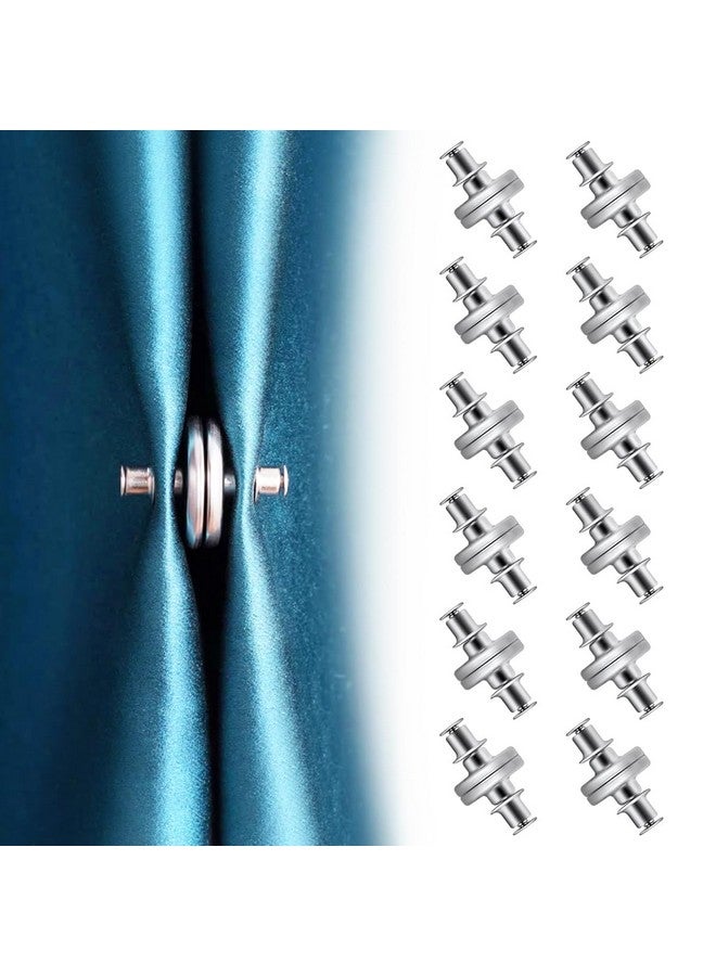 اوليب AULEEP 12 زوجًا من مغناطيسات الستائر، أوزان ستائر مغناطيسية قوية، مشابك ستائر مغناطيسية لمنع تسرب الأضواء للمنزل وغرفة النوم والمكتب والشرفة والفناء والشرفة والكابانا - Image 1