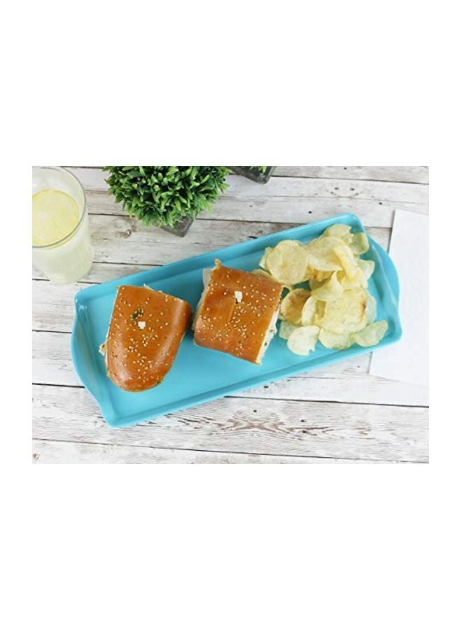 Reston Lloyd Melamine Plastic Tidbit Tray, BPA-Free, Food Safe, Multipurpose Platter Serving Tray, Bathroom/Table Organizer, Turquoise - Image 3