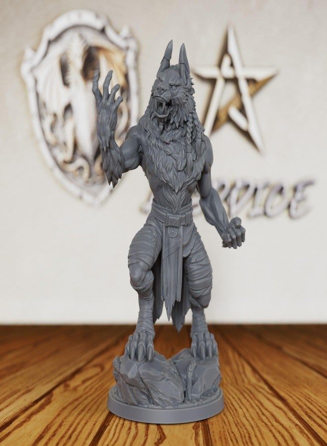 AUSPDICE DND Unpainted Werewolf Miniature for Tabletop RPG, Fantasy World, Miniature Figure Ideal Gift for Dungeon Masters - Image 1