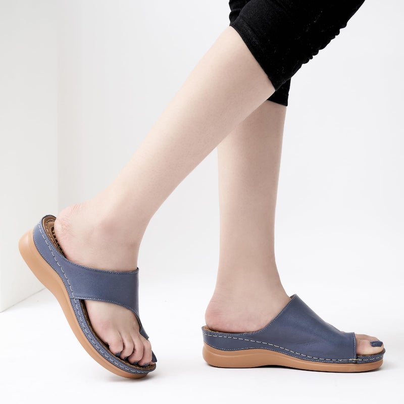 Aomigoct Womens Comfort Wedge Sandals: Soft Cushion & Orthopedic for All-Day Walking - Non-Slip 1.96" Heel for Stability - for Comfort Seekers - Image 3