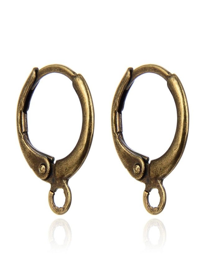Adabele 100pcs Hypoallergenic Round Hoop Huggie Earring Hooks Leverback Ear Wire 14mm Antique Bronze Plated for DIY Craft Earrings Jewelry Making CF262-4 - Image 1