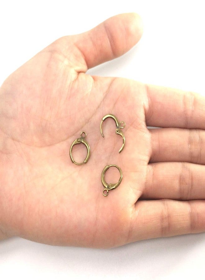 Adabele 100pcs Hypoallergenic Round Hoop Huggie Earring Hooks Leverback Ear Wire 14mm Antique Bronze Plated for DIY Craft Earrings Jewelry Making CF262-4 - Image 3