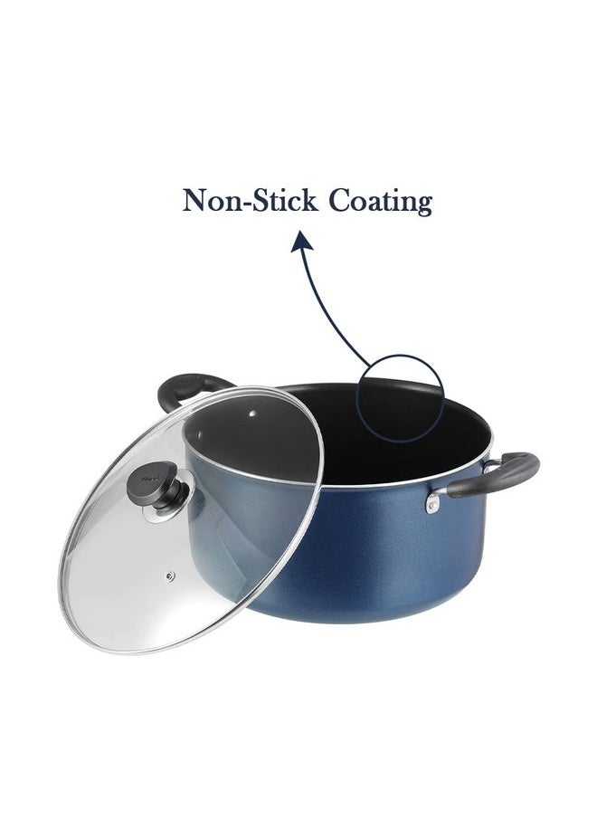 VINOD Vinod Zest Aluminium Non Stick Saucepot with Glass Lid - 2.2 Litre, 18 cm | 3 mm Extra Thick | Swiss Quality | 3 Layer Coating | Metal Spoon Friendly - 1 Year Warranty  - Image 2