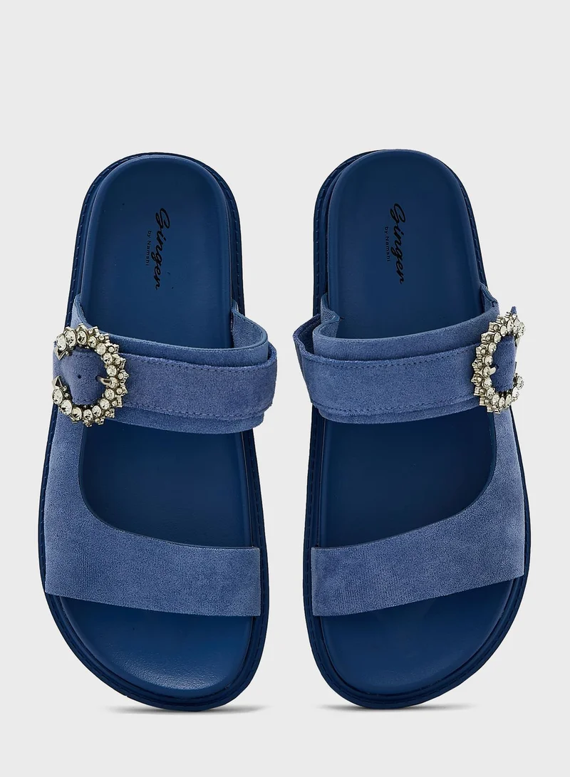 Ginger Jewelled Buckle Strap Slide