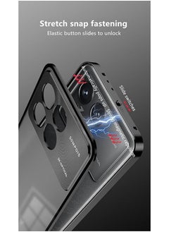 جنرال حافظة متوافقة مع Xiaomi Poco X6 Pro 5G، إطار مغناطيسي معدني + ظهر زجاجي شفاف مطفي، حافظة مضادة للانزلاق ومضادة للصدمات مع حامي الكاميرا.  - Image 2