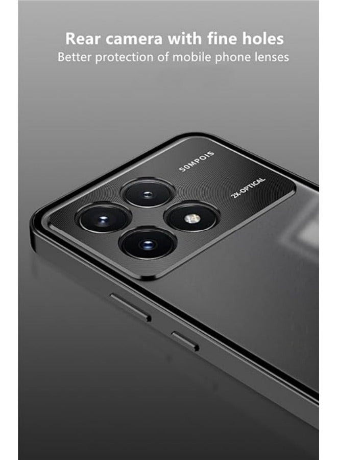 General Case Compatible with Xiaomi Poco X6 Pro 5G, Magnetic Metal Frame+Matte Translucent Tempered Glass Back, Non Slip Shockproof Case with Camera Protector  - Image 4