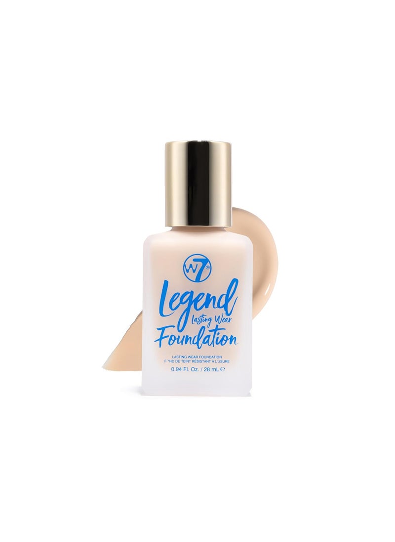 W7 - W7 Legend Foundation - Creamy Liquid Foundation for Poreless, Semi-Matte Medium Coverage - 28ml (Sand Beige) - Image 1