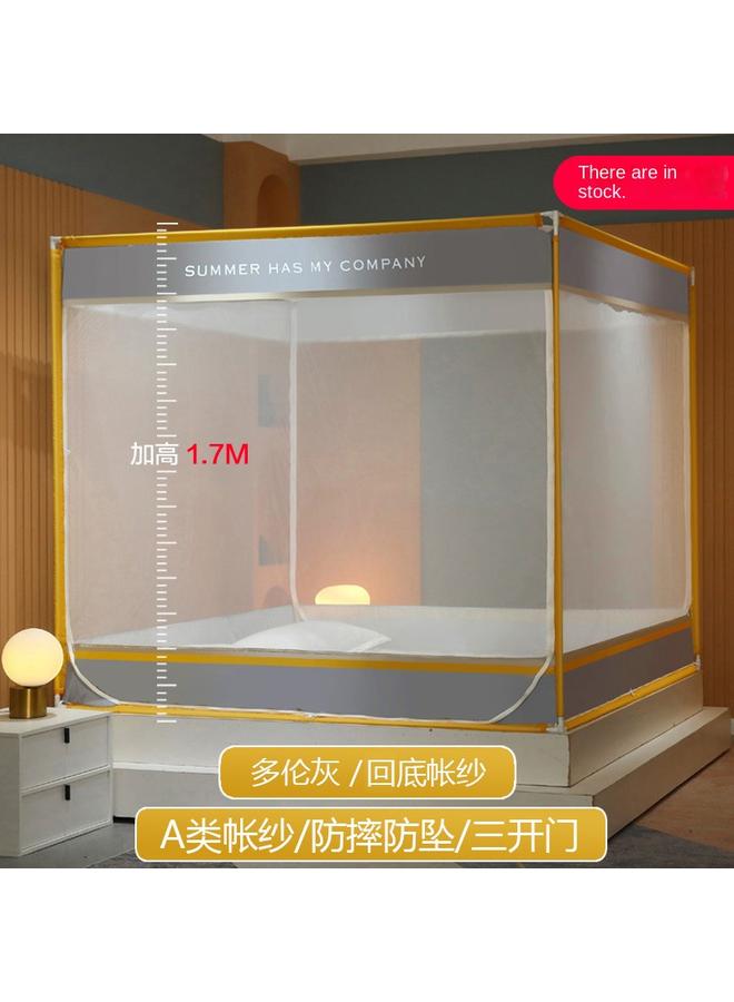 Bluejw 2022 Bed-style Square Top Anti-drop Mosquito Net Wholesale Three-door Zipper Seat Bed Tone Household Children's Anti-drop Text Tone - Image 1