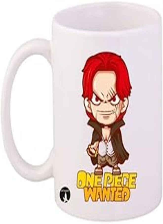 RYN - RYN PRINTED Anime One Piece Mug White Red Yellow 11ounce - Image 1