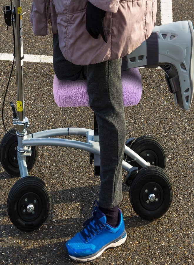 Breling Knee Scooter Pad Cover Faux Sheepskin Scooter Seat Cushion Memory Foam Knee Scooter Cushion Soft Plush Walker Seat Cover Universal for Comfort During Injury(Purple) - Image 5