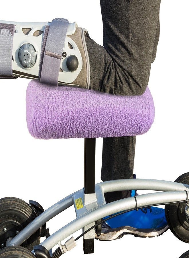 Breling Knee Scooter Pad Cover Faux Sheepskin Scooter Seat Cushion Memory Foam Knee Scooter Cushion Soft Plush Walker Seat Cover Universal for Comfort During Injury(Purple) - Image 1