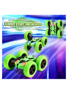 Generic RC Car Toys Remote Control Stunt Car 360 Degree Flips Double Sided Rotating Green  - Image 3
