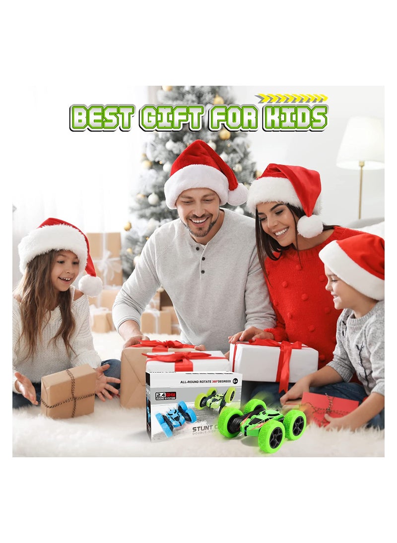 Generic - RC Car Toys Remote Control Stunt Car 360 Degree Flips Double Sided Rotating Green - Image 1