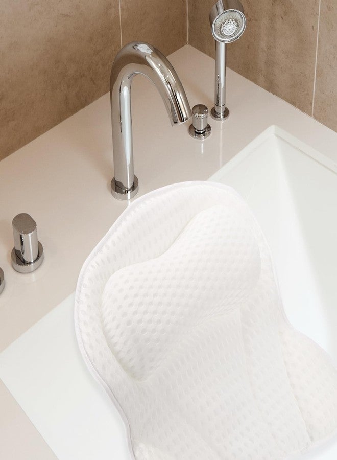 Tbestmax 2 Pack Bath Pillow for Tub, Luxury Bathtub Pillow with Head, Neck, Shoulder and Back Support Soft 4D Mesh Bathtub Pillows with 6 Suction Cups - White - Image 4