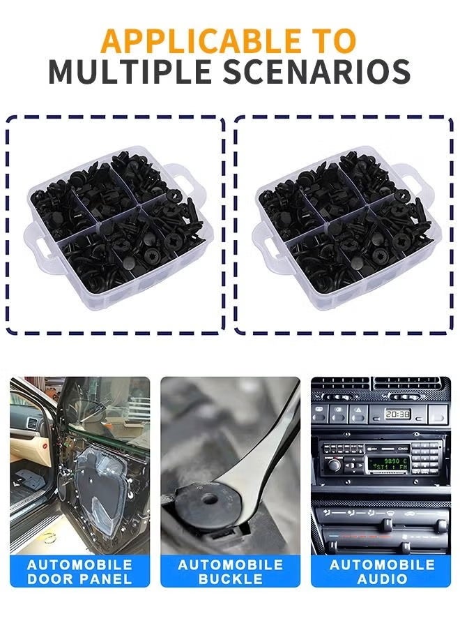 620 PCs Car Retainer Clips & Plastic Fasteners Kit, 16 Most Popular Sizes Nylon Bumper Fender Rivets with 10 Cable Ties， Fasteners Remover and Sound Insulation Cotton for Car - Image 3