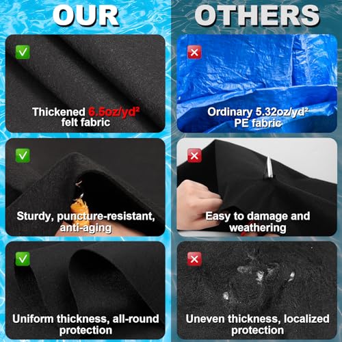 VICAMB 11 x 7.5ft Rectangular Pool Liner Pad for Above Ground Swimming Pools,Heavy Duty Pool Ground Mat Under Pool Pad,Pools Bottom Liner Protector to Prevent Puncture and Extend Liner Life - Image 5