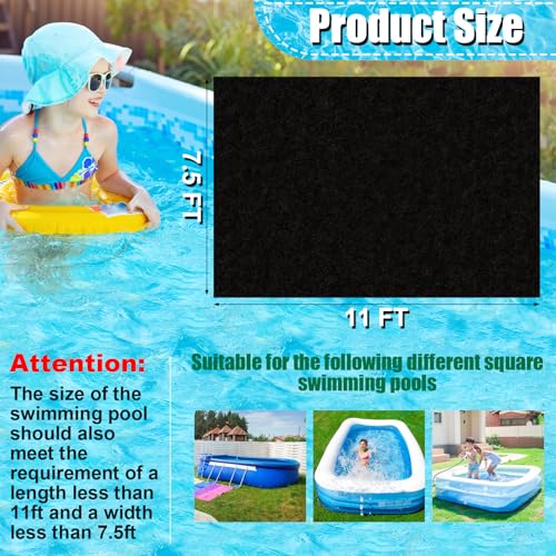 VICAMB 11 x 7.5ft Rectangular Pool Liner Pad for Above Ground Swimming Pools,Heavy Duty Pool Ground Mat Under Pool Pad,Pools Bottom Liner Protector to Prevent Puncture and Extend Liner Life - Image 2