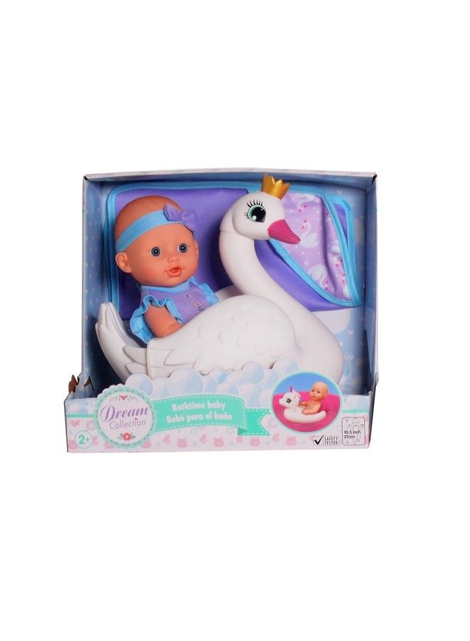 DREAM COLLECTION 10" Bath Time Baby Doll With Swan - Image 1