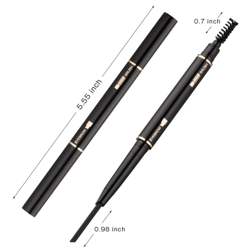 AIRCLE Eyebrow Pencil 2 Packs, Waterproof Smudge-proof Brow Pencil with Brow Brush, Automatic Eye Brow Makeup by SEILANC, Dark Brown - Image 4